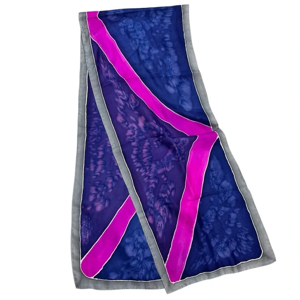 Hand-Dyed Silk Rectangle Scarf 12'' x 58''